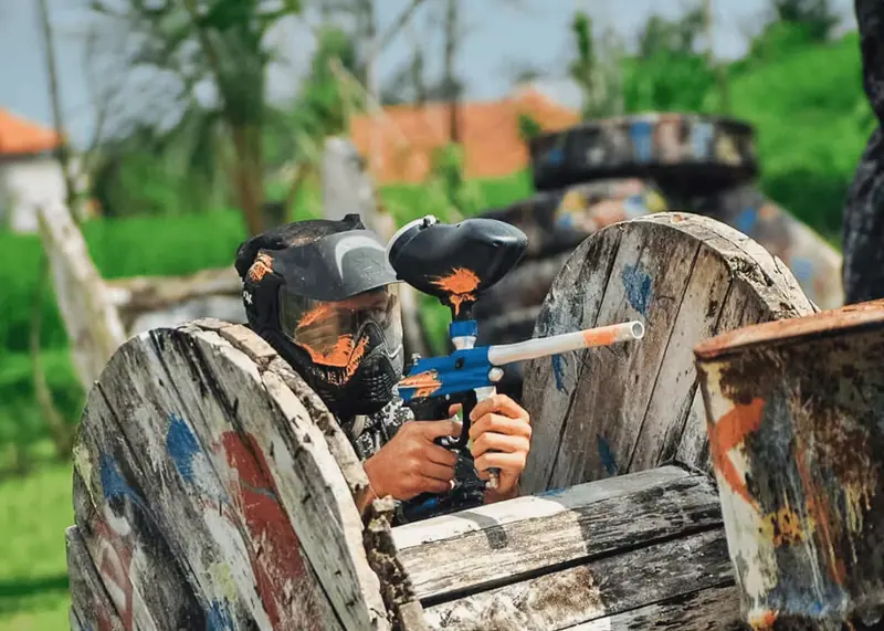 Outdoor paintball at Pertiwi Adventure